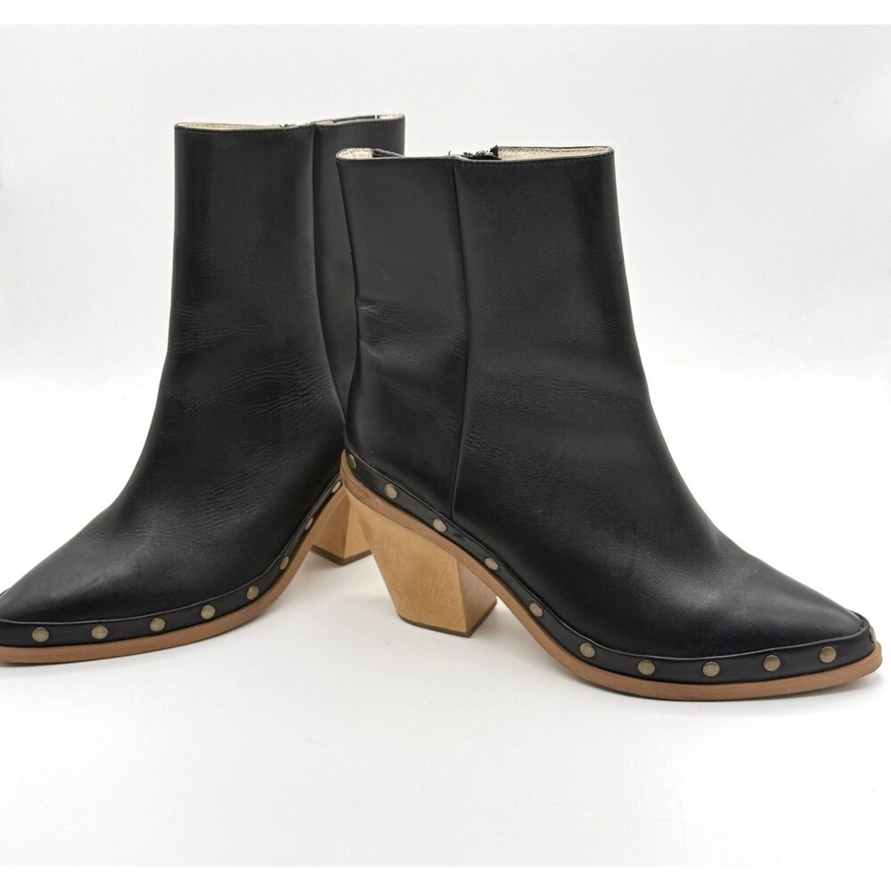 Band Of Gypsies Leather Black Empire Studded Ankle Booties Size 7.5 Boho Western